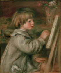 Portret van Claude Renoir Schilderend
