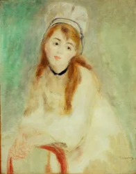 Portret van een jonge vrouw. Symfonie in wit