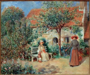 Scène in de tuin in Bretagne