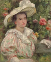 Jong Meisje tussen Bloemen of Vrouw met Witte Hoed