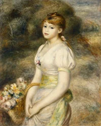 Jong meisje met een mand bloemen, 1888