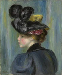 Jonge vrouw met zwarte hoed; Jeune femme au chapeau noir, 1895