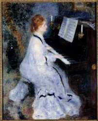 Jonge vrouw aan de piano