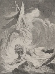 Lazarille bij zijn terugkeer uit Indië lijdt schipbreuk..., ca. 1717-60