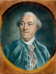 Portret van Jacques Necker (1732-1804) Minister Pastelschilderij door Pierre Baudemant (1729-1808) 18e eeuw Troyes musee des Beaux Arts