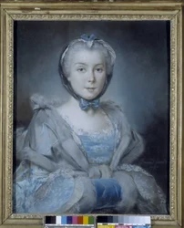 Portret van een vrouw in blauw