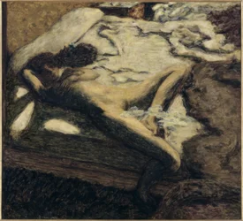 Slapende vrouw op een bed of De lome vrouw