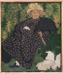 Grootmoeder met kippen, 1890