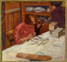 Interieur of de vrouw met hond