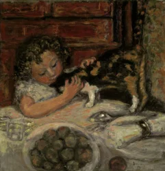 Klein meisje met kat