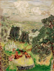 De olijfgaard; Landschap met geiten
