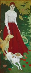 Juffrouw Andree Bonnard en haar honden