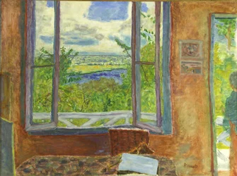 Open raam naar de Seine Vernon, ca. 1911