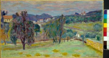 Violet landschap, de avond