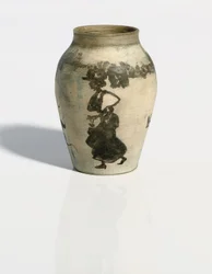 Petit vaas: straattafereel, c.1894-95
