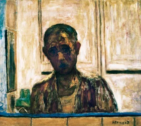 Zelfportret in een scheerspiegel