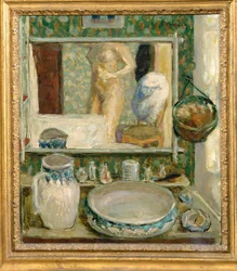 De wastafel (schilderij op doek)