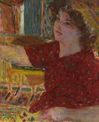 Jonge vrouw schildert