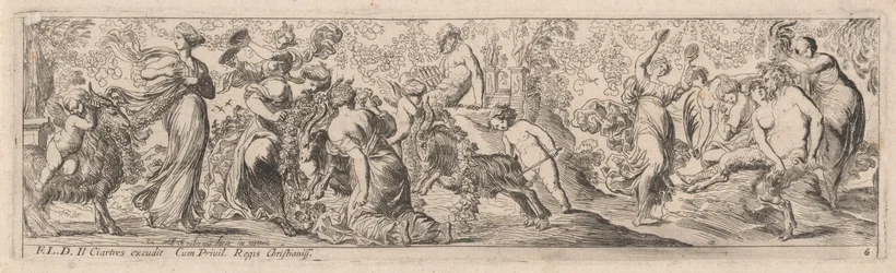 Putto die Geiten door Guirlandes Drijft