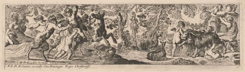 Satyrs en putti spelen met dieren