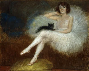 Ballerina met een Zwarte Kat