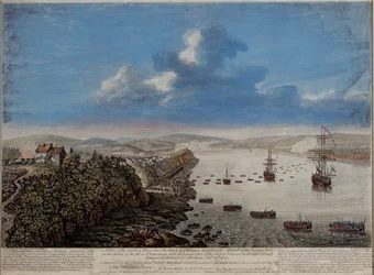 Een Uitzicht op de Landingsplaats boven de Stad Quebec beschrijvend de Aanval...op de Hauteurs D