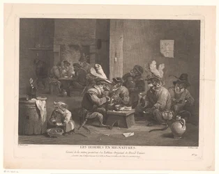 Rokende en drinkende apen in een herberg