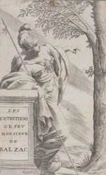 Frontispice, uit Interviews met de overleden Mr. Balzac Les Entretiens de Feu Monsieur d..., 1660