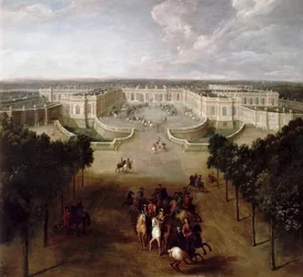 Uitzicht op het Grand Trianon vanaf de Avenue