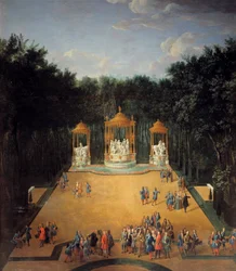 Zicht op het bosje van de Bains d