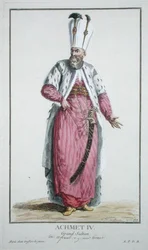 Sultan Achmet IV (r.1603-17) uit Receuil des Estampes, representant les Rangs et les Dignites, suivant le Costume de toutes les Nations existantes, gepubliceerd 1780