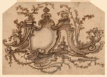 Ontwerp voor paneeldecoratie met Rocaille ornament
