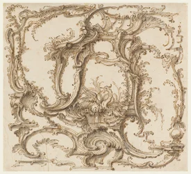 Tekening, ornamentcompositie, ca. 1745