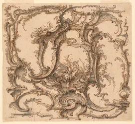 Tekening, ornamentcompositie, ca. 1745