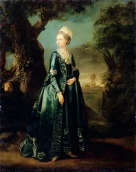 Dame in een tuin, Portret van Groothertogin Natalia, ca. 1773-1776