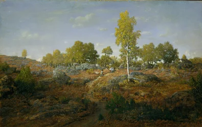 Een pad tussen de rotsen, waarschijnlijk 1861