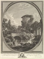 Landschap met een Brug en een Duiventil, 18e eeuw