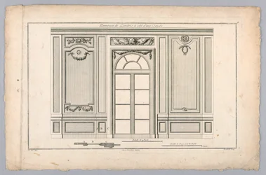 Muurinterieur met deur