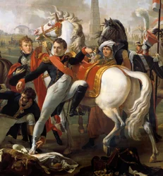 Napoleon I, gewond voor Regensburg, wordt behandeld door chirurg Yvan