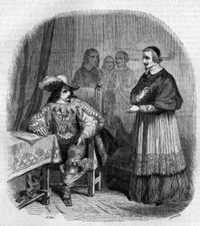 Opgericht in 1635 door Lodewijk XIII (1601-1643) en kardinaal Richelieu (Armand Jean du Plessis de Richelieu) (1585-1642). Gravure door G. Staal