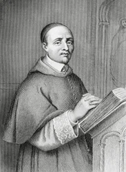 Portret van Giulio Alberoni (1664-1752), Italiaanse kardinaal en staatsman, premier van Filips V van Spanje, gravure door Pierre-Gustave-Eugene Staal (1817-1882)