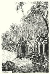 Zijperron van het Olifantenterras (gravure)