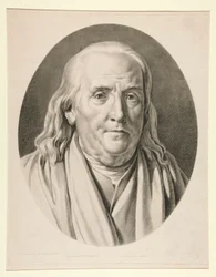 Benjamin Franklin, naar een sculptuur van Jean-Antoine Houdon