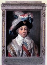 Franse Revolutie: Portret van Paul de Barras (1755-1829), Franse politicus. Gravure door Alix Pierre Michel (1762 - 1817)