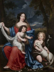 Portret van Madame de Maintenon met de Natuurlijke Kinderen van Lodewijk XIV