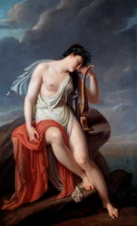 Sappho op de klif van Lefkada, begin 19e eeuw