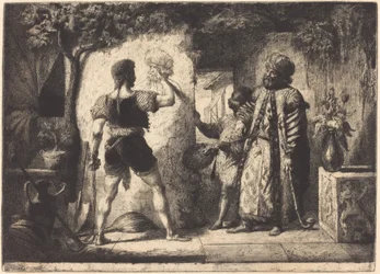 Kunstenaar tekent een man in Turkse kleding