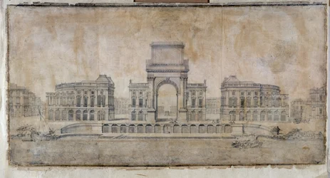 Architectuur: "Project van Place Royale voor Marseille, perspectief kijkend naar de stad" 1686