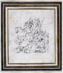 Voorbereidende tekening door Pierre Puget (1620-1694) voor 