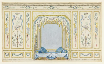 Muur elevatie van slaapkamer nis